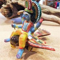 神様 インド シヴァ オブジェ ヒンドゥー教 木彫り 吊るす 飾り バラナシ木彫り