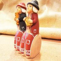 インディオ 笛 素焼き 人形笛 ペルー 楽器 素朴 民族 オブジェ インテリア エスニック