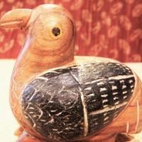 鳥 トリ オブジェ 置物 木製 モンキーポッド ウッドバード ブラック 木彫り タイ製