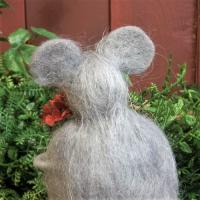 フェルト オブジェ 可愛い アニマル マウスフラワー お花を持つ ネズミ 冬インテリア