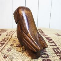 フクロウ 置物 木彫り アニマル お洒落 オブジェ 可愛い インドネシア 手作り