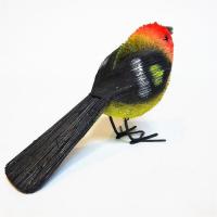 小鳥 置物 可愛い オブジェ たわしアニマル レッドバード ヤシ 動物 フィリピン　手作り