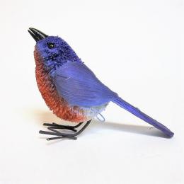 小鳥 置物 可愛い オブジェ ブルーバード たわしアニマル ヤシ 動物 フィリピン 手作り